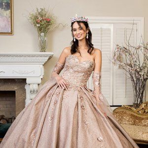 NEW LONG OFF THE SHOULDER EMBROIDERED LACE BALL GOWN WITH LACE UP BACK GL1912